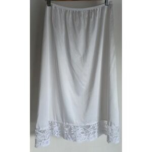 Vassarette Slip 2XL White Half Women Skirt Liner Petticoat Lace